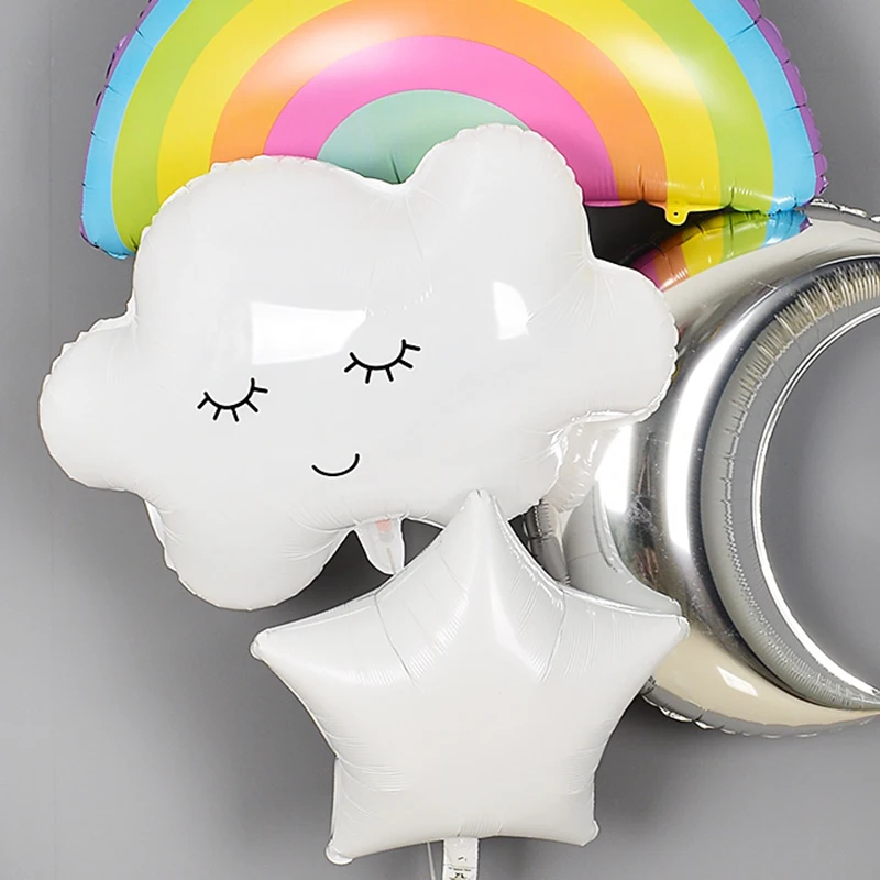 

Rainbow Smile white Cloud Balloons Birthday Party Wedding Accessories Decoration Helium Balloons sun boy girl toy