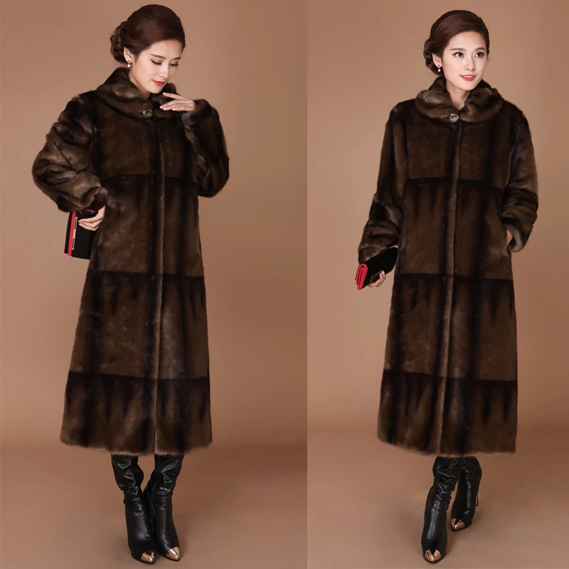 

New mink fur coat women's long-sleeve top fashion all-match Mink knit jacket mink knitted fur coat Free shipping