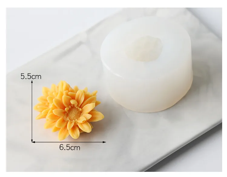 Flower Soap Mold Three Chrysanthemum Silicone Mould Sunflower Handmade Flower Baking Chocolate Aroma Gypsum Candle Mould