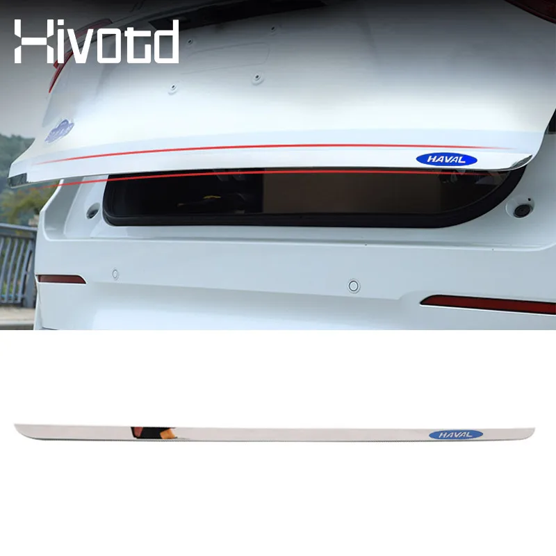 Hivotd For Haval F7 F7X 2023 2024 Accessories Tail Door Strip Trim Rear Trunk Stainless Steel Protection Sticker Cover Exterior