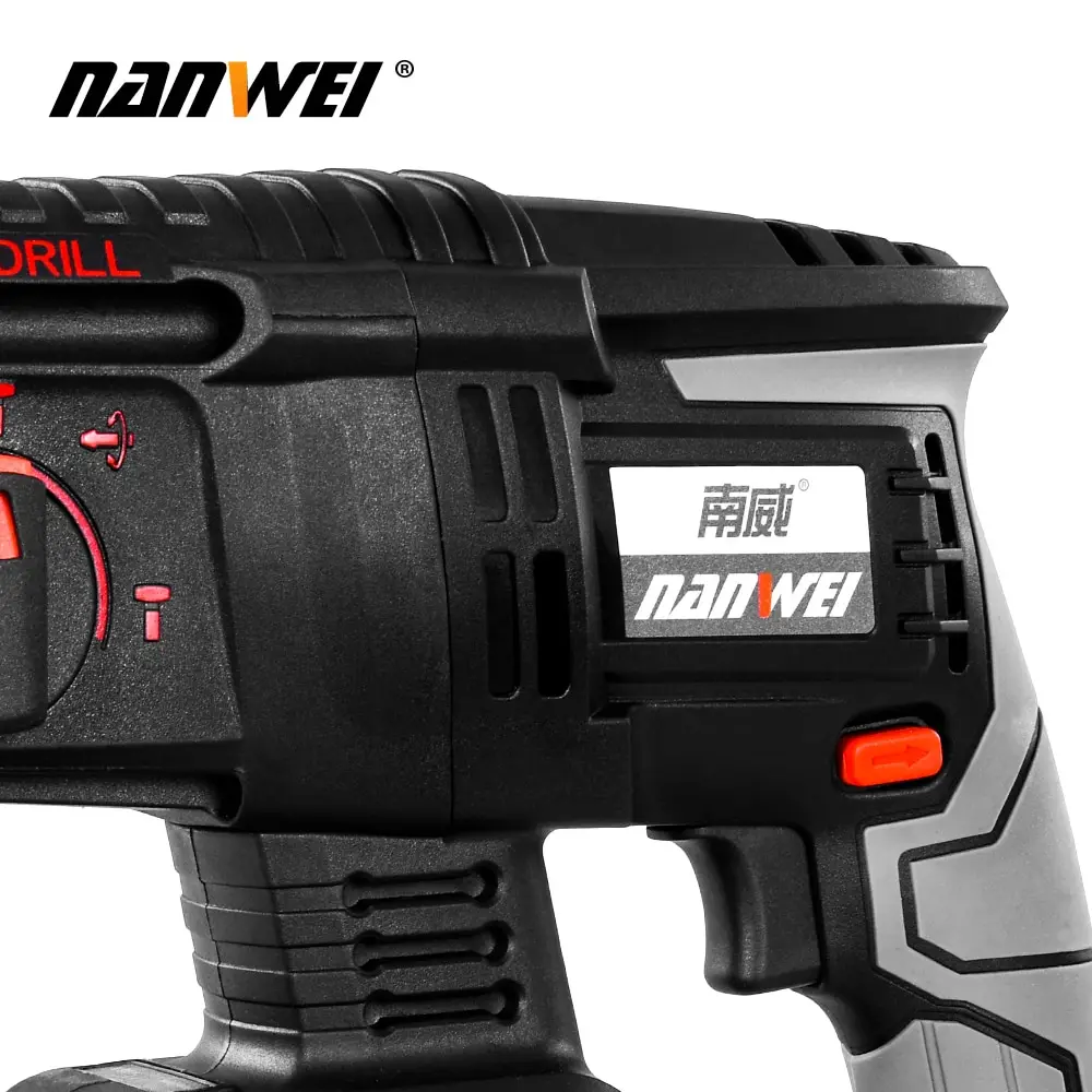 NANWEI Rechargeable brushless cordless rotary hammer drill electric Hammer impact drill