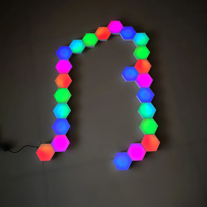 Remote Colorful DIY Quantum Light Music Controlled Night Lamp Hexagonal splicing quantum light Wall bedroom Night light