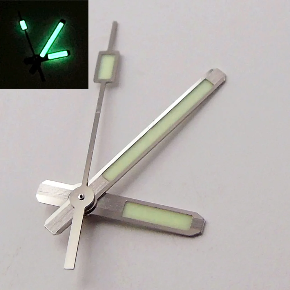 62MAS Wristwatch Replacement Stereoscopic Watch Hands Set Needles Super Japan C3 Green Luminous For NH35 NH36 4R35 4R36 Movement