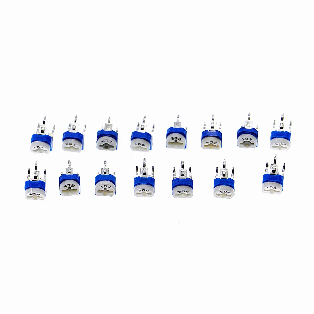 20pcs RM065 100 200 470 1K 3.3K 4.7K 10K 20K 30K 47K 100K 200K 300K 500K 1M Ohm Trimpot Trimmer Potentiometer Variable Resistor