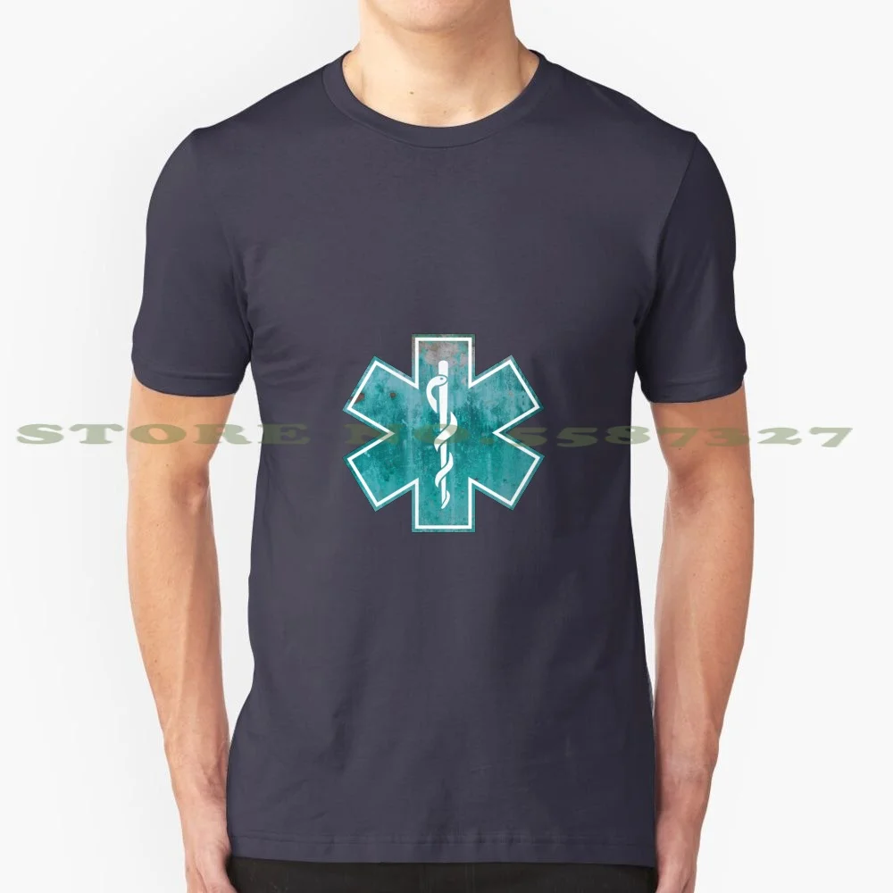 Star Of Life - Vintage Pattern 100% Cotton T-Shirt Star Of Life Medic Ambulance Emt Eca Paramedic Emergency Medical Technician