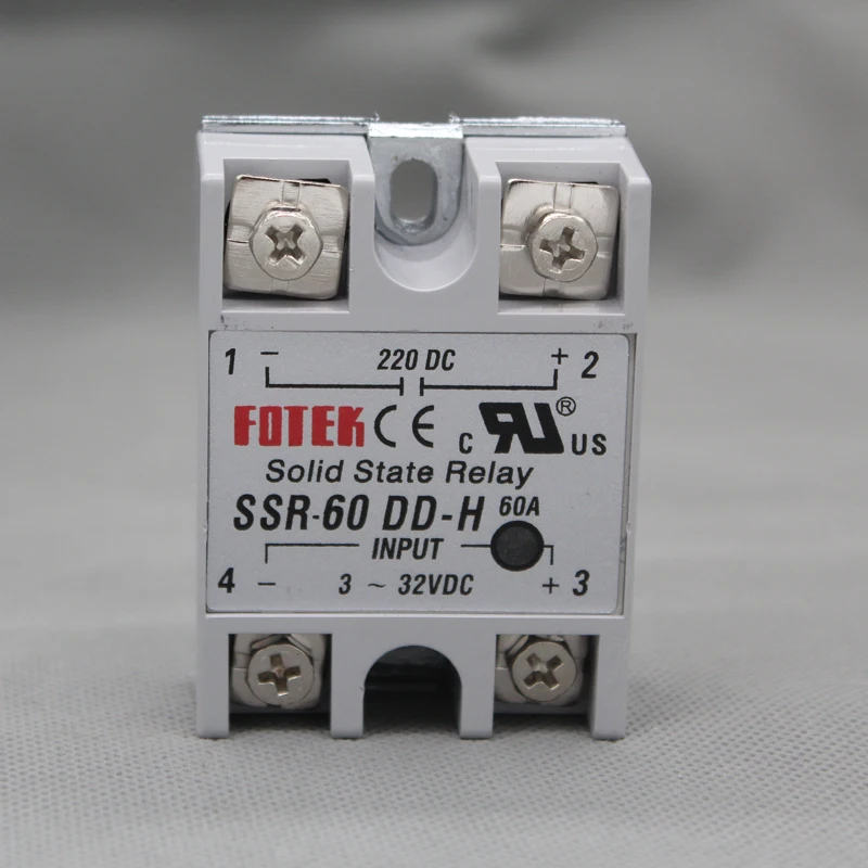 solid state relay SSR-60 DD-H 60A DC control DC SSR with heat sink dc voltage input 3-32V voltage output 220V DC