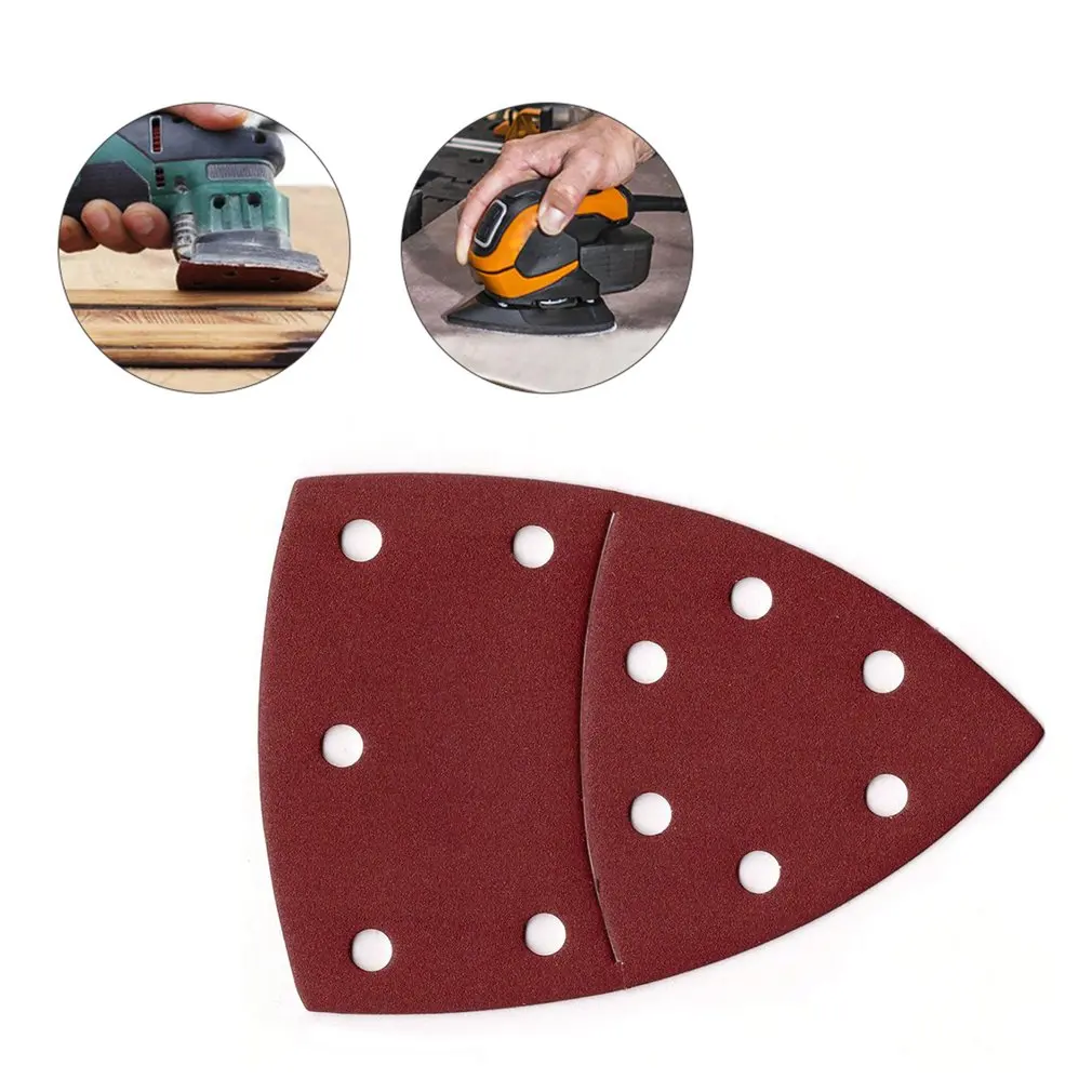 4Pcs Self-Adhesive Amplas Segitiga Sander Kertas Pasir Kait Lingkaran Piringan Amplas Alat Abrasif untuk Polishing Pasir