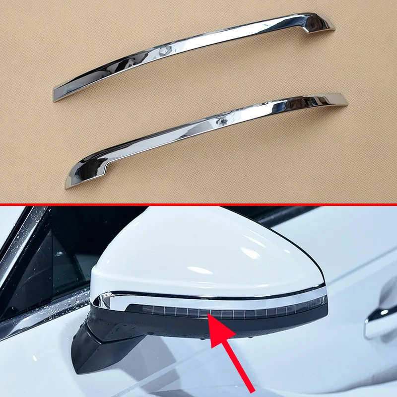 Tiras de acabamento de espelho retrovisor lateral cromado para Audi A4 B9 A5 F5 2016 2017 2018 2019 2020