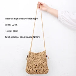 Sommer Reise Strand Tasche Handarbeit Gewebt Schulter Taschen Bali Stricken Casual Tote Umhängetasche Aushöhlen Frauen Messenger Handtasche