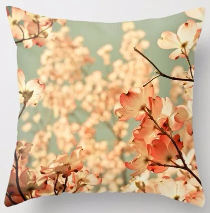 Hot Selling Luxury Print Pink Pretty Prunus Blossom Amazing Square Throw Pillowcase Zippered Pillow Sham