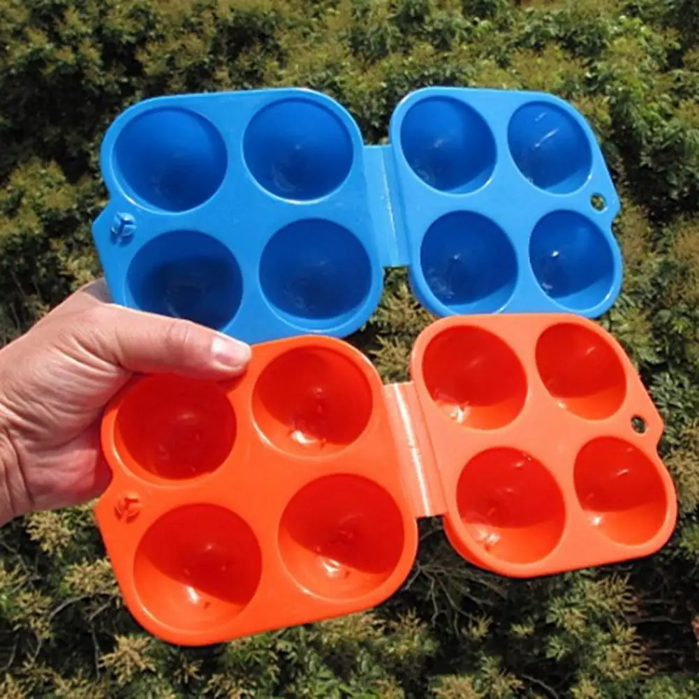 Outdoor Camping Hiking Picnic 4 Grid Egg Box Portable Non-slip Compartments Egg Storage Container With Fix Buckles