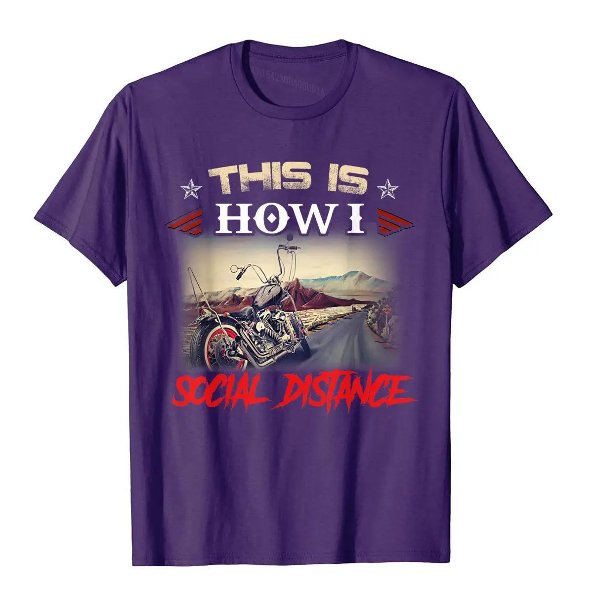 This Is How I Social Distance Funny Motorcycle Biker Quotes T-Shirt Anime Tops & Tees Cotton Men's Top T-Shirts Printed Slim Fit