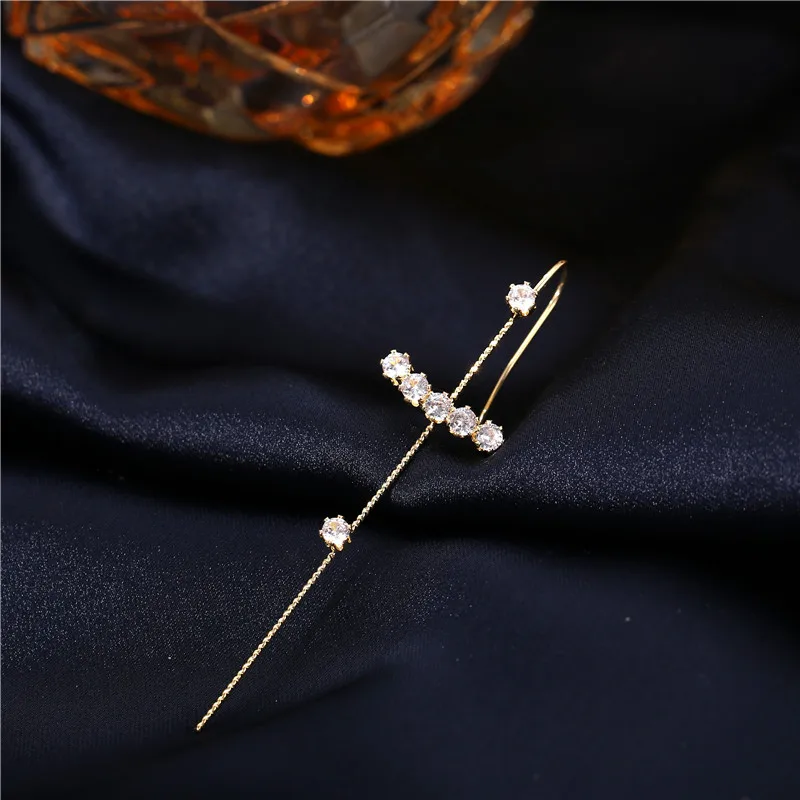 FANDY Charms Gorgeous Ear Wrap Crawler Hook Earring Crystal Stud Earrings for Woman Cubic Zirconia Piercing Earrings Jewelry New