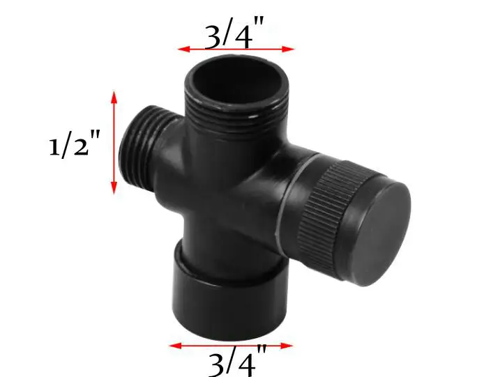 Bathroom Brass Diverter Valve 3 Way BSP 1/2' 3/4' 4/4/4 4/4/6 4/6/6 Shower Tee Adapter Adjustable Shower Head Faucet