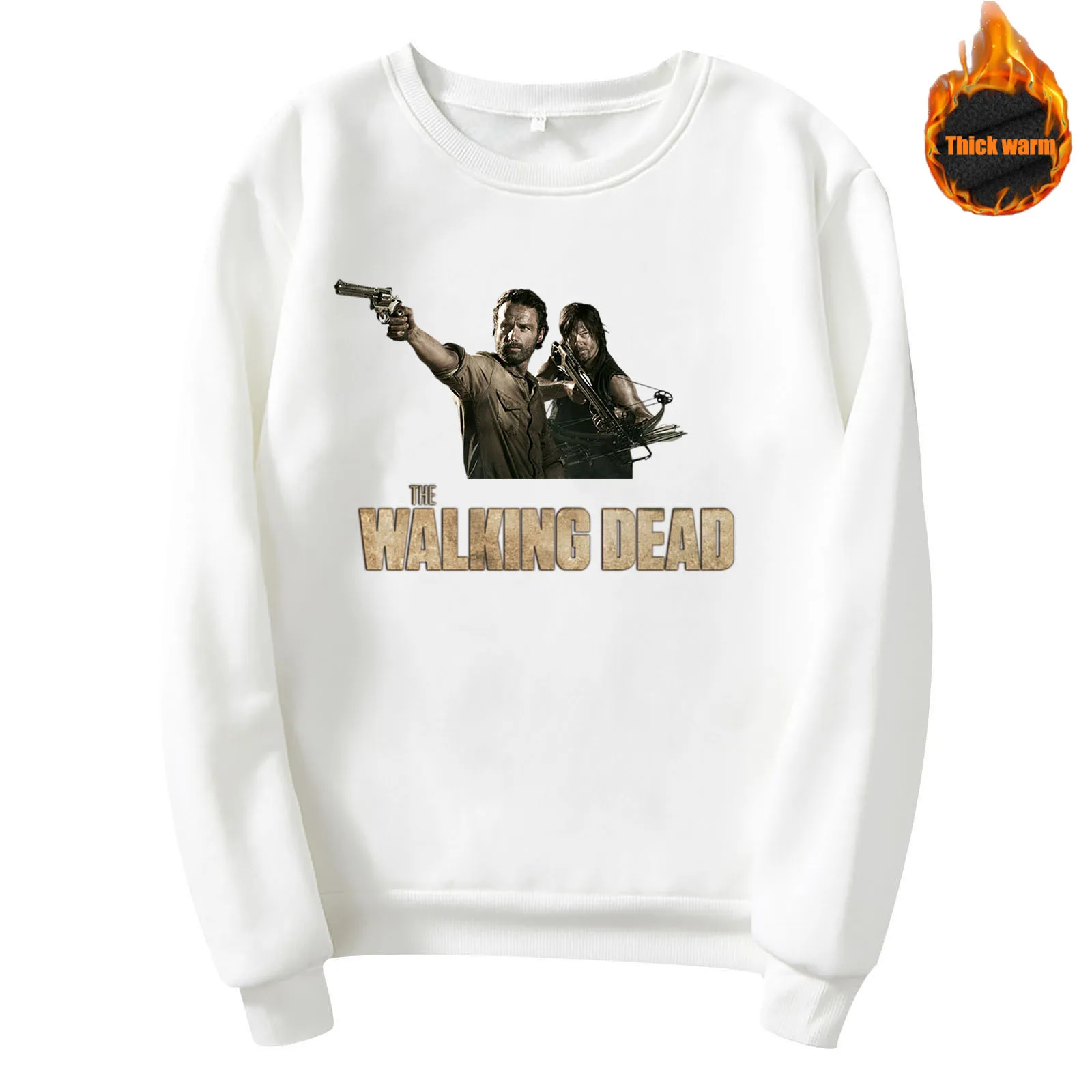 The Walking Dead mężczyźni kobiety Unisex Hip Hop bluzy typu Oversized bawełna luźna bluza z okrągłym dekoltem z długim rękawem