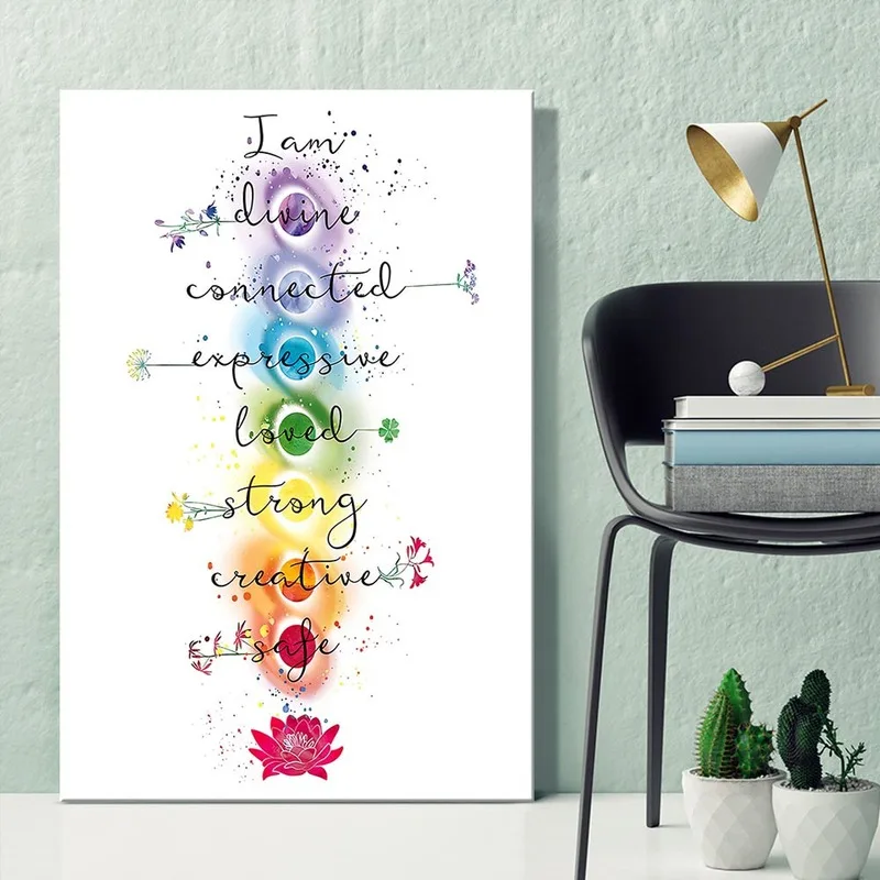 

Modern Art Posters and Prints for Living Room Decoration Painting Walls Colorful Chakra Meditation Prints for Home Wall Decor