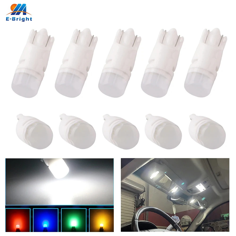 

10pcs W5W 194 T10 3030 2 SMD Ceramic DC12V LED Fog Lens Interior Width Reading Clearance Turn Parking Light 6000K White Pink Red