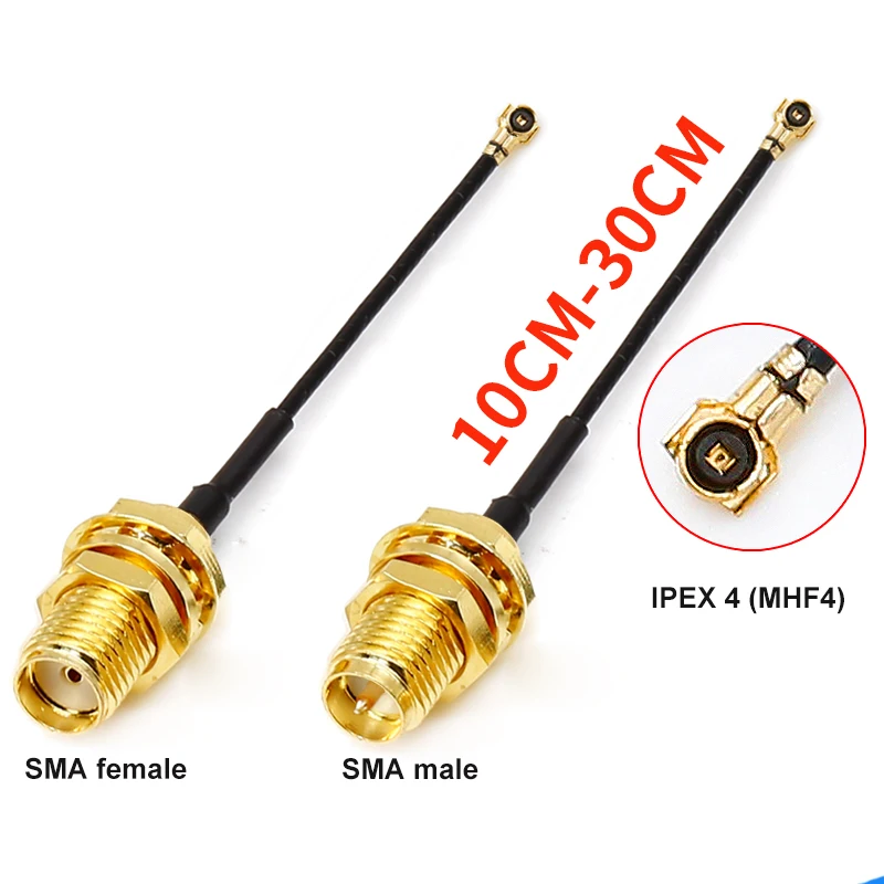 2Pcs 15cm IPEX4 to SMA MHF4 SMA-J RP-SMA RF Pigtail Cable Antenna Extension cord For M.2 Intel 8265NGW 9260NGW 7260NGW 7265NGW