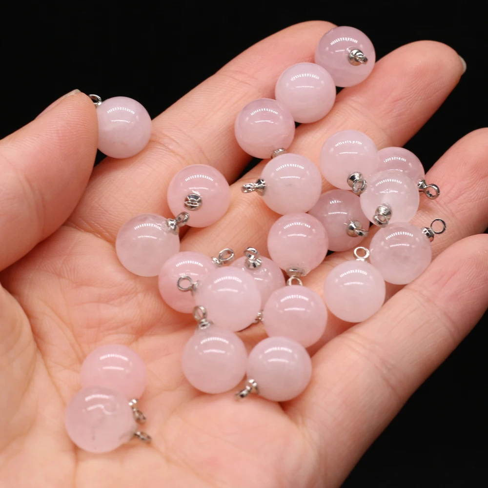 5pcs Natural Stone Agates Crystal Quartzs Damation Jaspers / Amethysts Pendant for Necklace Earring or Jewelry Making Size 10mm