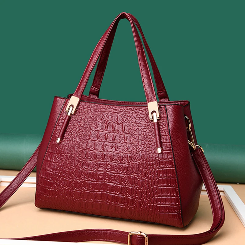 Luxury Brand Ladies Handbag Designer Crocodile Pattern Leather Handbags Fashion Shoulder Messenger Bags For Women 2023 Tote Bag