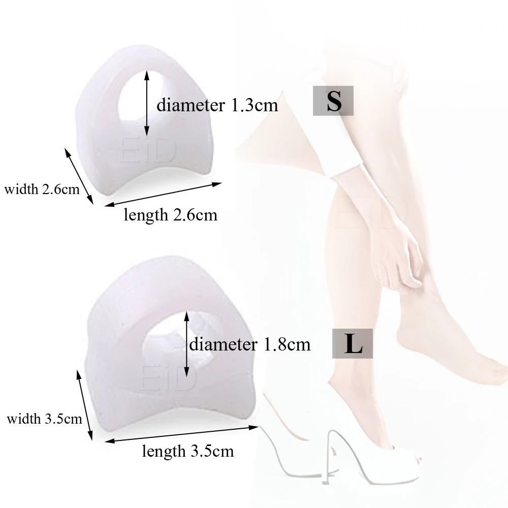 EiD 3 Accoppiamenti Del Silicone Del Gel Toe Separatore per Alluce Valgo Correttore Coscia Bone Sovrapposizione Dolore Pads Borsite Ortesi Dita Dei Piedi Inserti