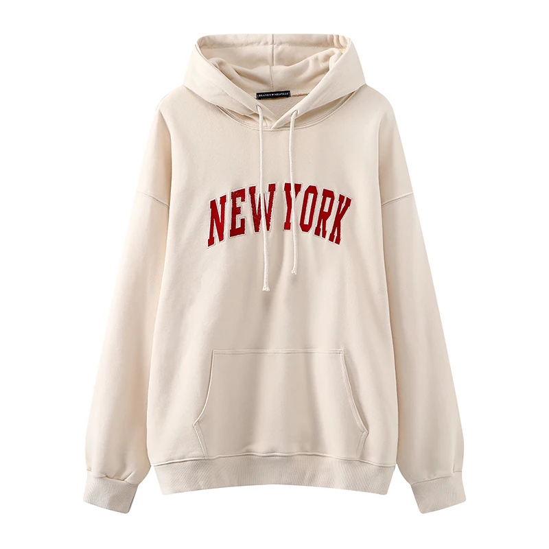 Oversize Girls Soft Cotton Hoodies 2022 Spring Autumn Fashion Ladies Fleece Pullovers Loose Women Embroidered Hooded Sweatshirt