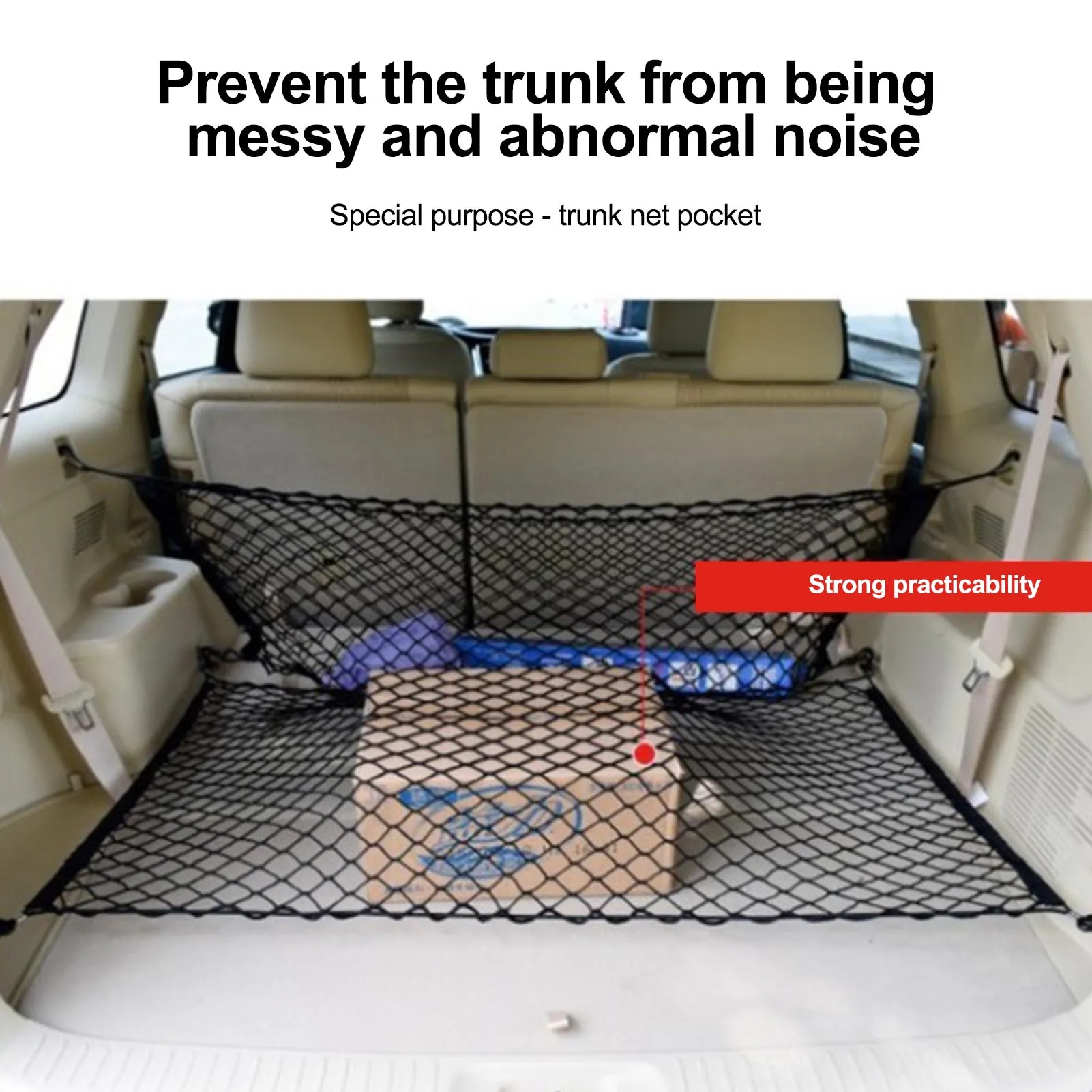 Universal Car Mesh Cargo Net Holder Trunk Auto Elastic Storage 4 Hooks Car Trunk Organizer Car Receive Arrange Net Car Trunk Net