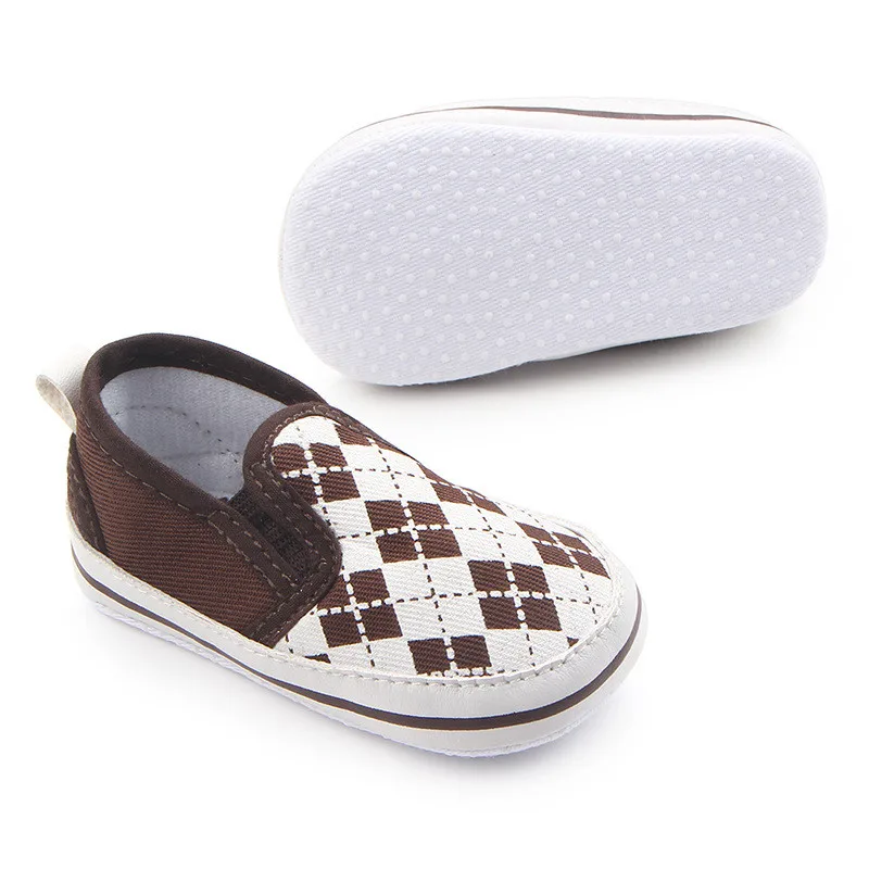 New Baby Shoes Spring&Autumn Cool Plaid Antiskid Soft Bottom Toddlers Crib Shoes Infants Cotton First Walkers