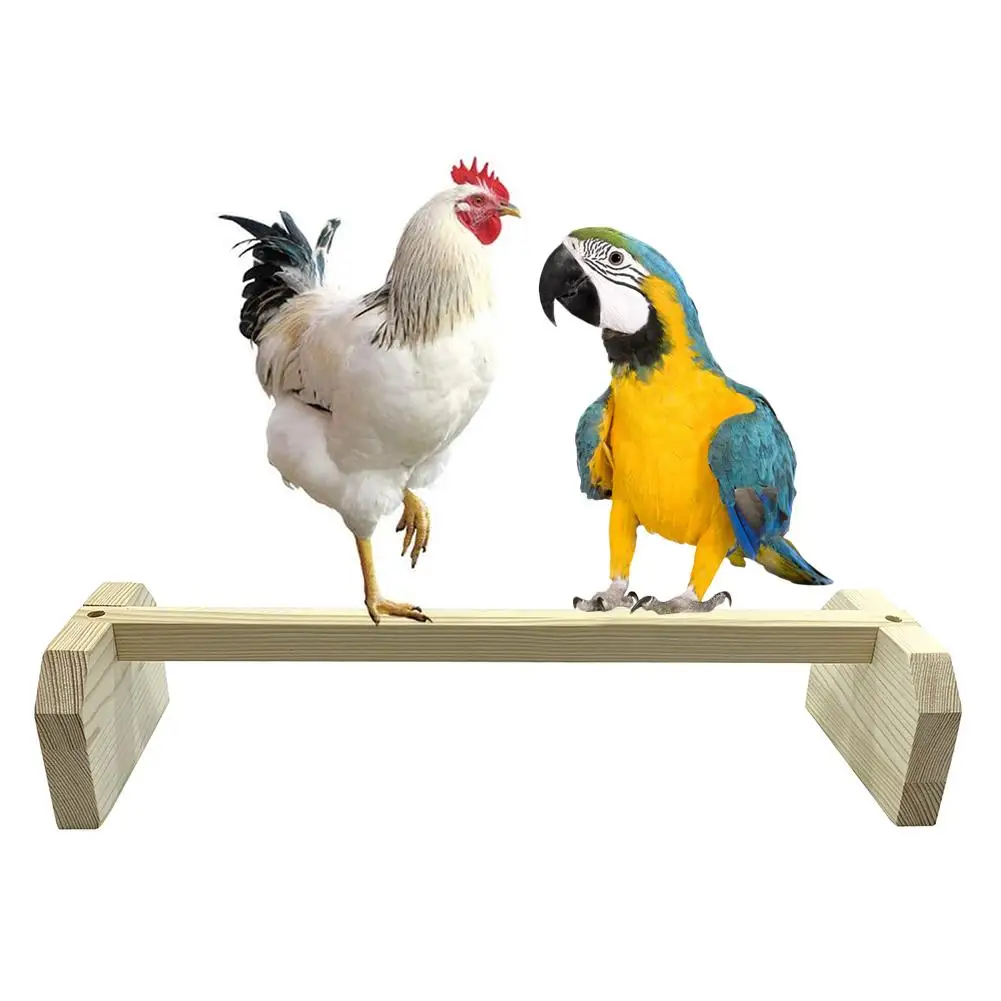 Chicken Toy Wooden Perch Chicken Trainning Perch Toy For Hens Large Bird Parrot Pet Trainning Hanging Toy Bird Accessory