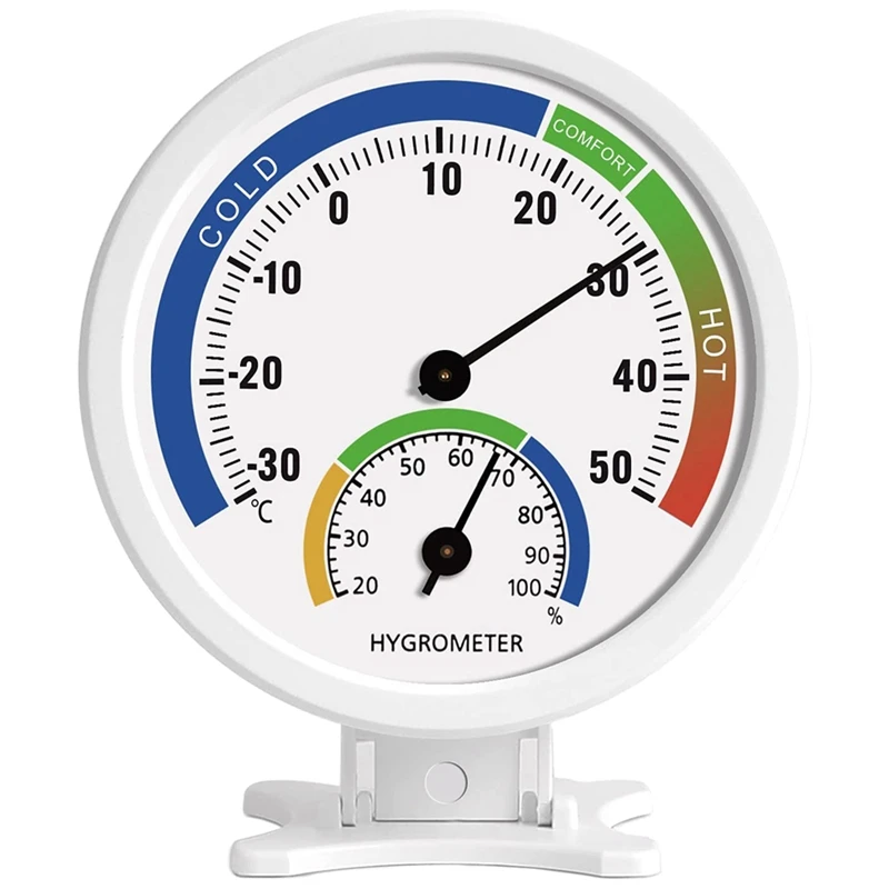 Hygrometer Thermometer Indoor Outdoor Moisture Thermometer 3Inch Humidity Gauge Meter Monitor with Table Stand