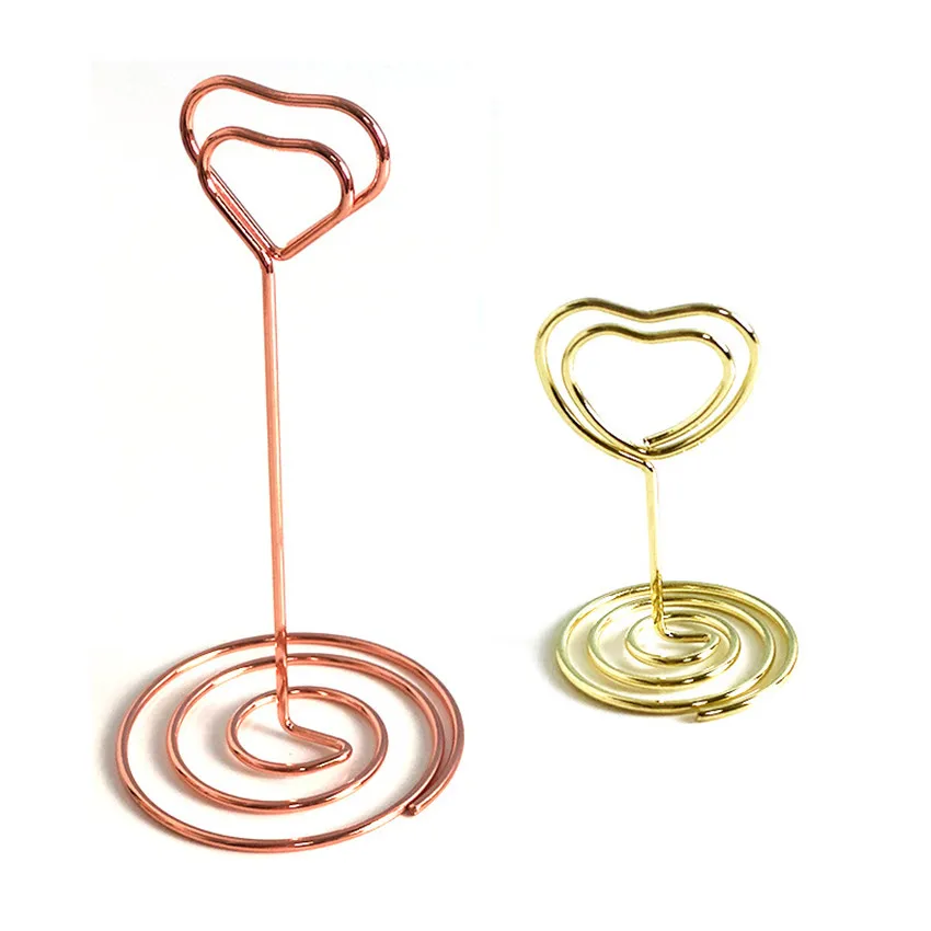 Metal POP Display Label Signage Clips Holders Price Paper Card Promotion Small Memo Wire Shaped Winding Heart Type 100pcs