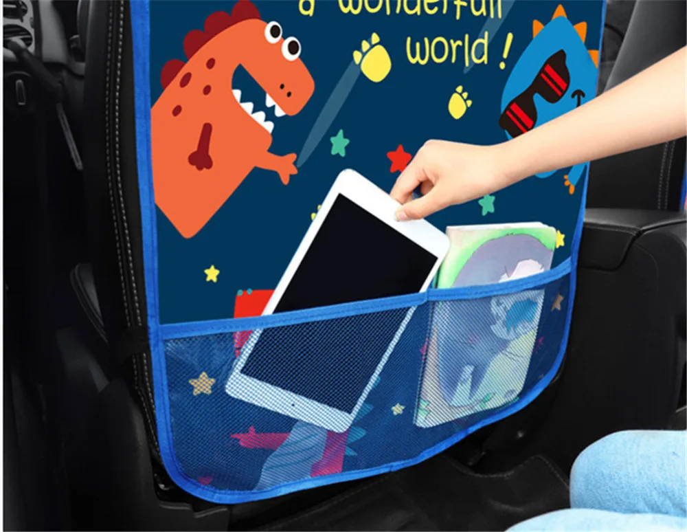 Support de tablette de voiture pour bébé, protecteur arrière de siège de voiture de dessin animé, support de rangement, polymères Kick, accessoires