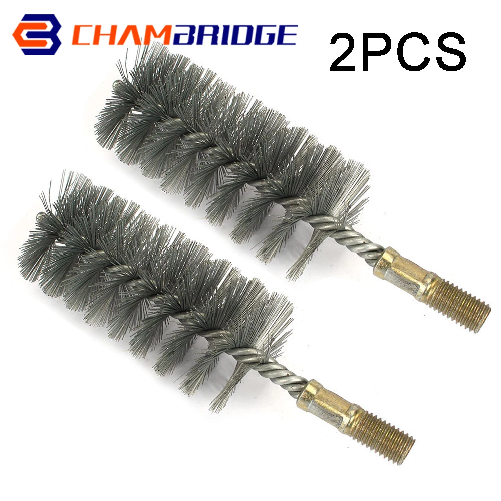 Thread Wire Brush Metal Handle 18/22/25/32/40/50/65/75mm Brush Working Stainless Steel Wire Pipe Tube Cleaning Chimney Brush Kit