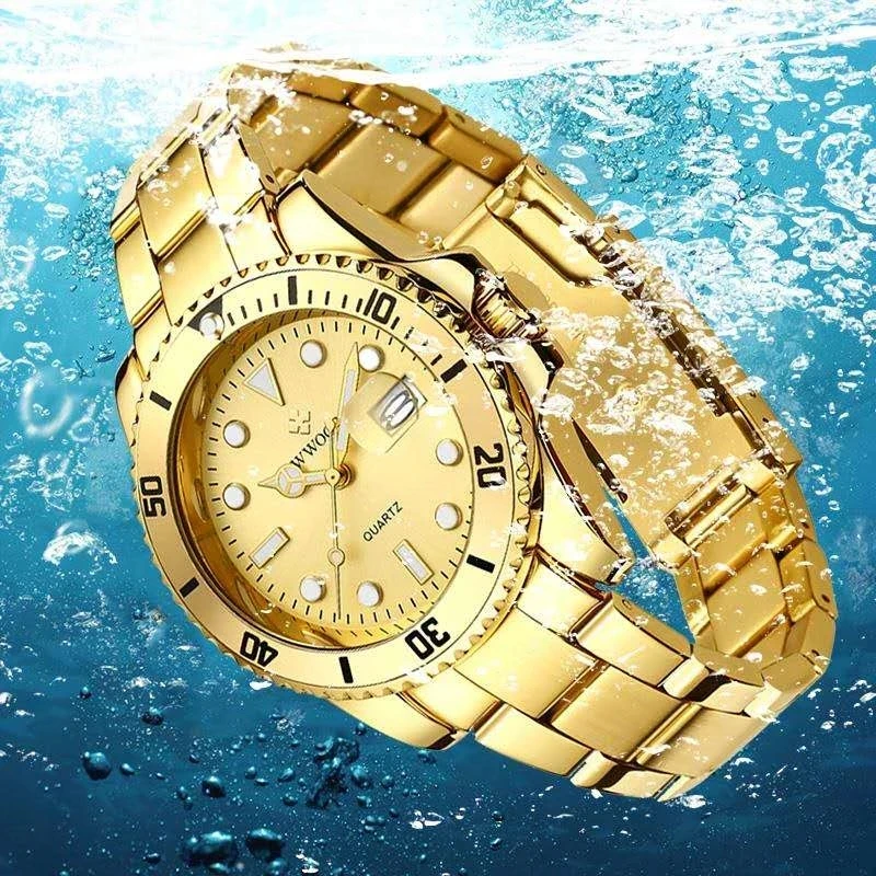 Zegarek męski WWOOR, luksusowy, modny, świecący w ciemności, wodoodporny, z datownikiem, sportowy, ze stali nierdzewnej, kwarcowy, Relogio Masculino