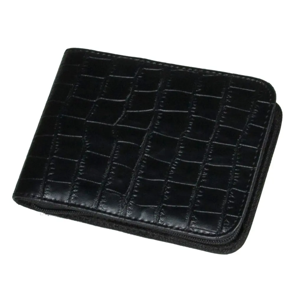 جراب قلم حبر من جلد البولي يوريثان ، سعة كبيرة ، لون أسود ، 12 فتحة ، جراب قلم للأعمال ، مكتب ، للجنسين ، متين