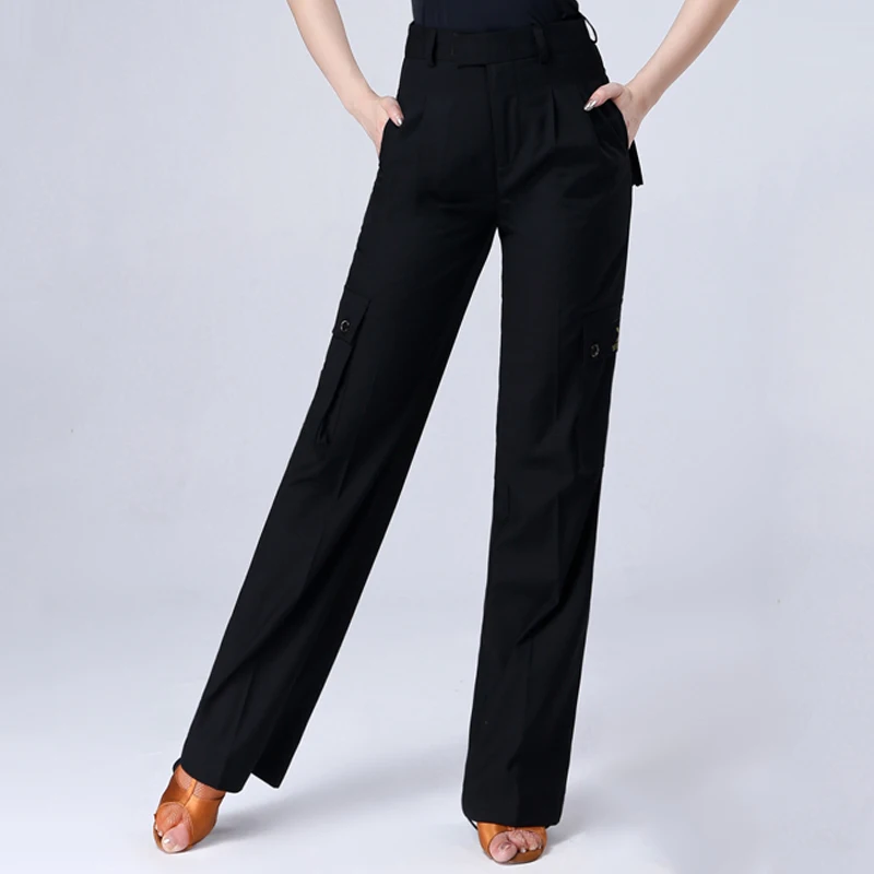 

Latin Dance Pants Women Men Cha Cha Samba Rumba Dancing Wear Black Trousers Performance Clothing Competition Clothes YS1110