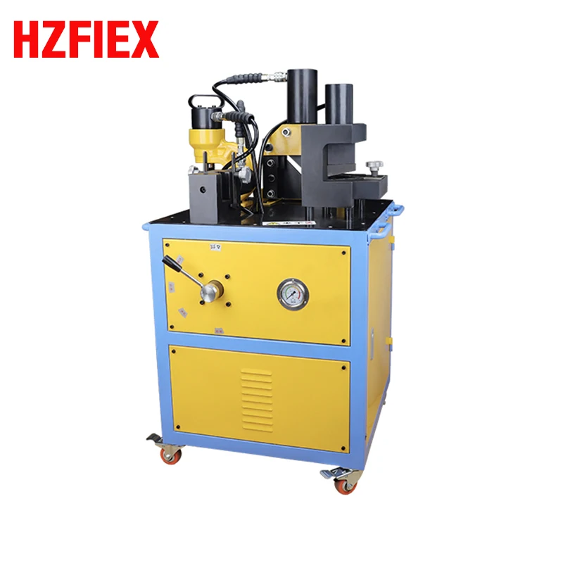 

1.5kw Hydraulic flange angle steel angle iron processing machine four in one punching cutting triangle cutter folding angle iron