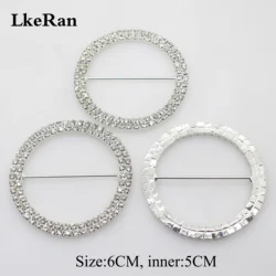 LKERAN 2 Pz/lotto 6 cm Doppia fila Strass Fibbie Sedia Da Sposa Sash Nastro Cursore per Accessori Per Capelli FAI DA TE Spedizione Gratuita