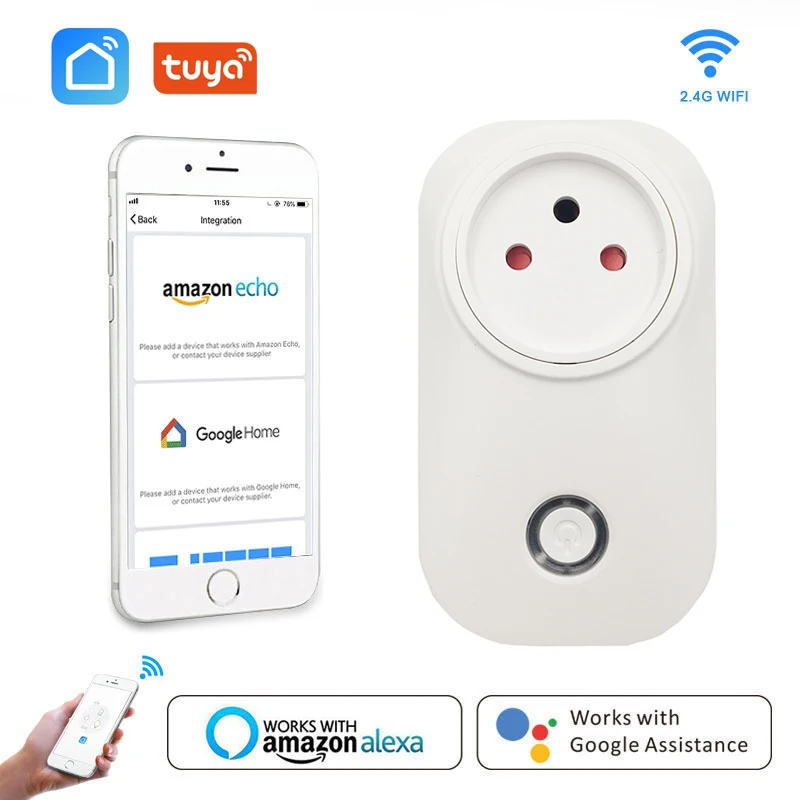 Tuya Smart Life Wifi Socket Israel IL Plug 16A 3520W App Remote Voice Control with Google Home Alexa Echo Timer the Devices