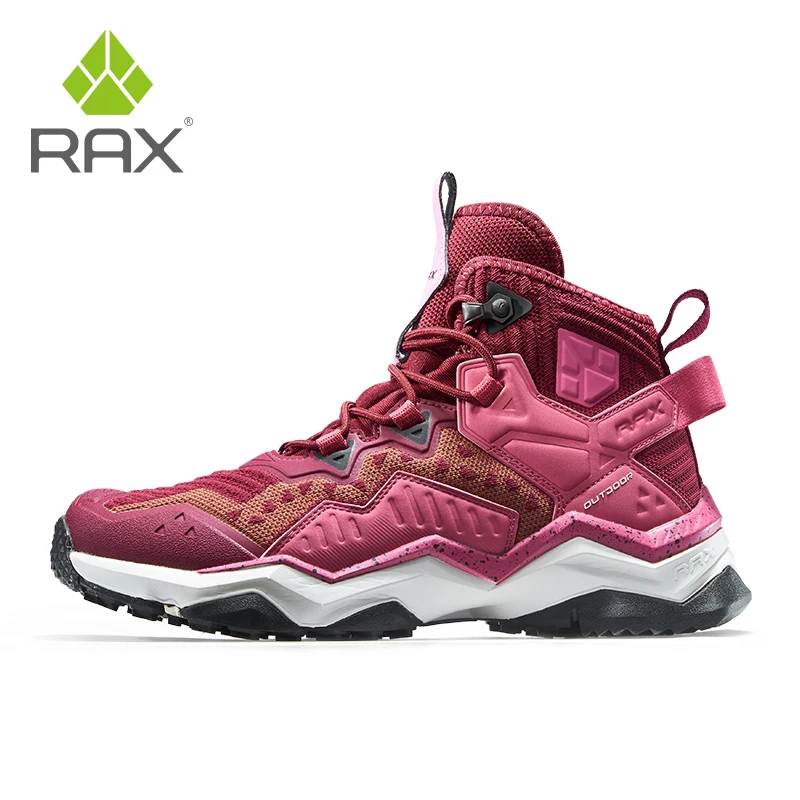 Rax tênis de couro masculino e feminino, calçado impermeável para caminhada, trilha, acampamento, escalada, caça, ambientes externos, inverno