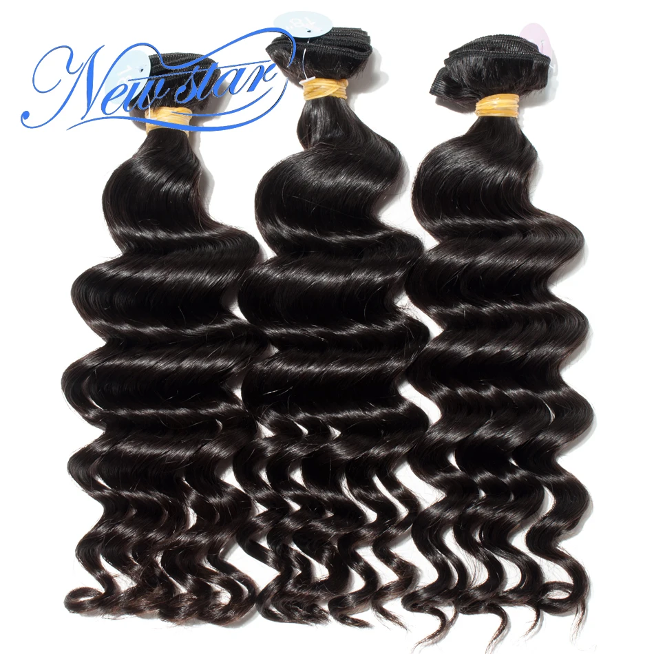 New Star Hair Peruvian Loose Deep Virgin Human Hair Weave Extension 3 Bundles Deal 100%Unprocessed Long Inch Donor Hair Weaving