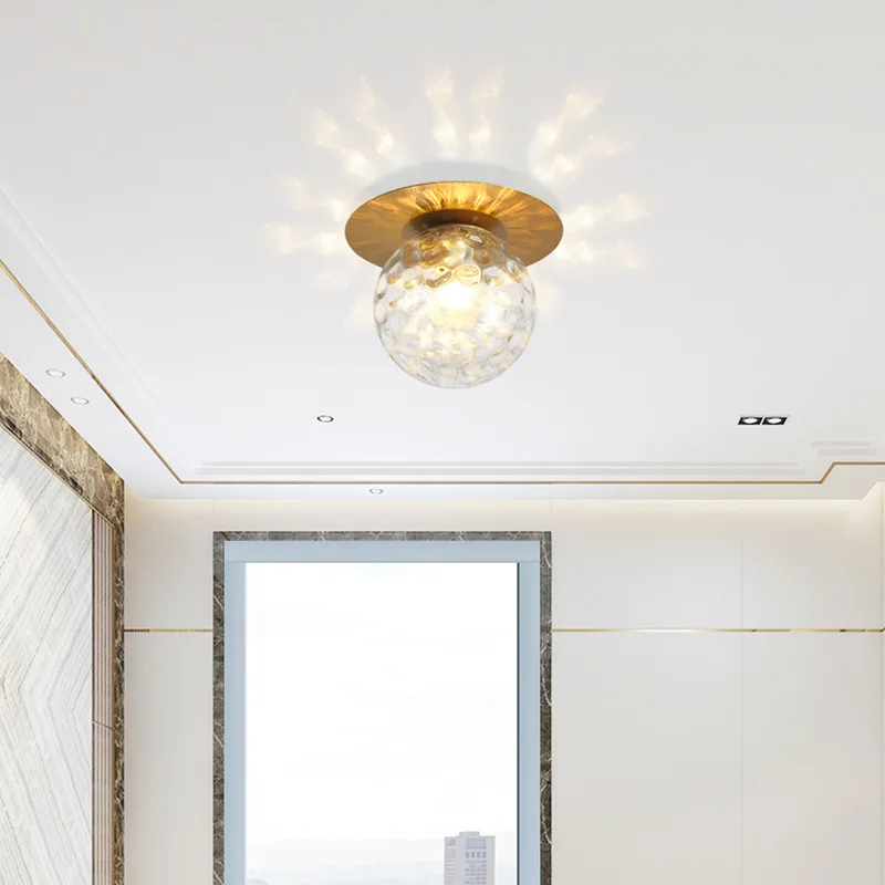 Modern Glass Ball Ceiling Light Fixture Bedroom Room Small Lamp Hallway Stairs Aisel Home Lighting Lamparas De Techo Colgantes