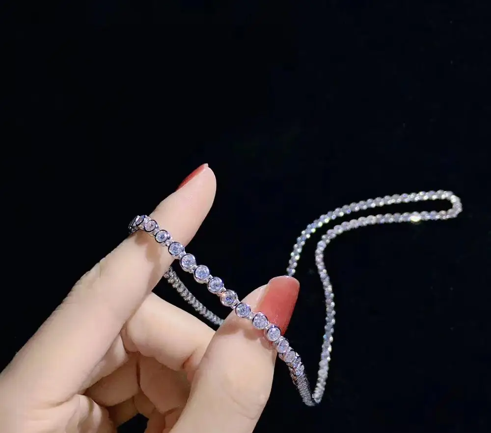 simple style cubic zircon necklace without lock 60CM 925 sterling silver fine women jewelry free shipping single string