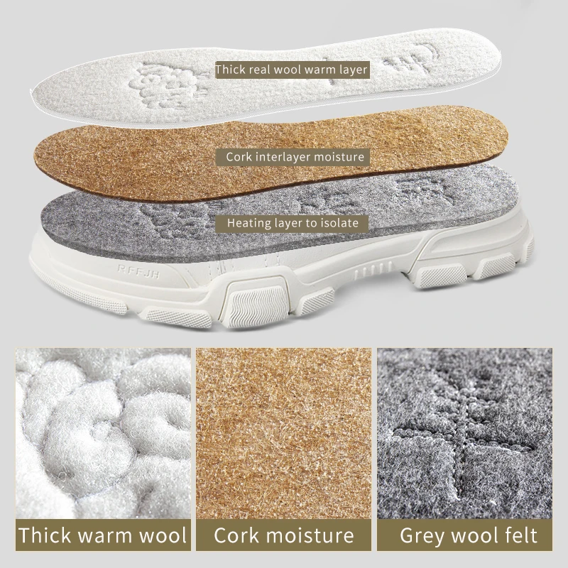 Winter Warm Insoles for Shoes Men Women Wool Thicken Soft Shoes Pads Breathable Skin-friendly Cotton Cashmere Keep Warm Insole