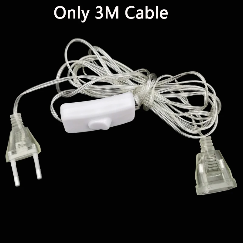 Cable de extensión de 3m para luces de Navidad