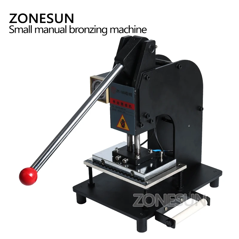 Zonesun Handleiding Lederen Logo Warmte Persmachine Papier Foliedruk Embossing Machine