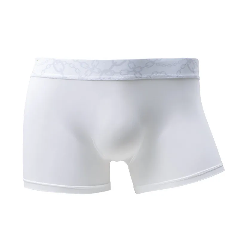 Sexy Men\'s Underwear Boxers Shorts Homme Slim Ice Silk Panties Man Solid Breathable Pouch U Convex Underpants Cueca Calzoncillo