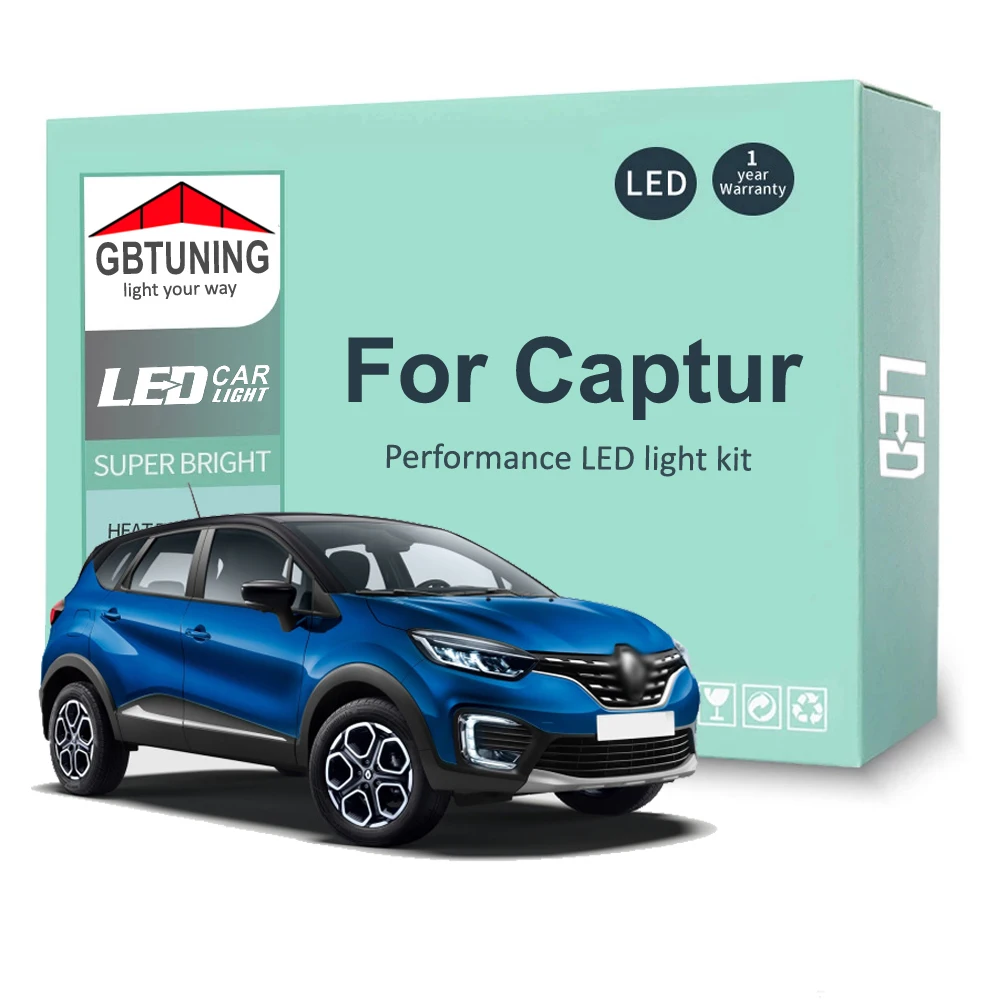 10Pcs LED Interior Light Bulb Kit For Renault Captur 2013-2020 Car LED Reading Dome Trunk Vehicle Lamp Canbus Error Free 100%