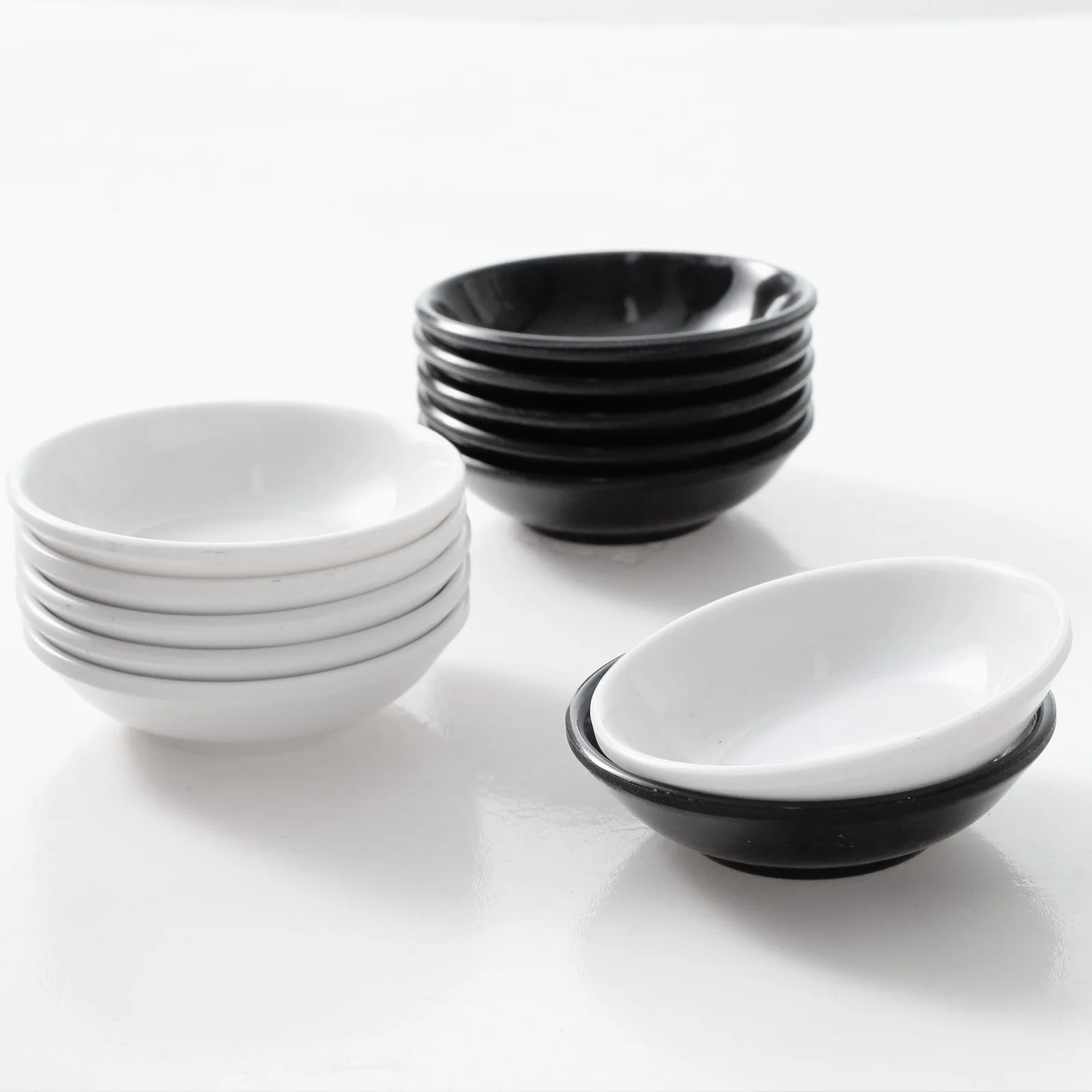 Dipping Sauce Plates, Round Sauce Dipping Bowls, Watercolor Plates, Small Cup for Sushi Ketchup, Soy, BBQ Dip Bowls