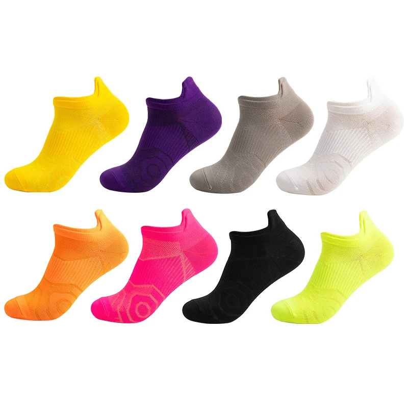 Athletic Sport Ankle Boat Socks Nylon Outdoor Basketball Bike Running Football Breathable Non-Slip Candy Color No Show Socks